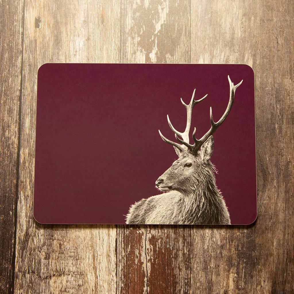 Highland Stag Placemat - Mulberry