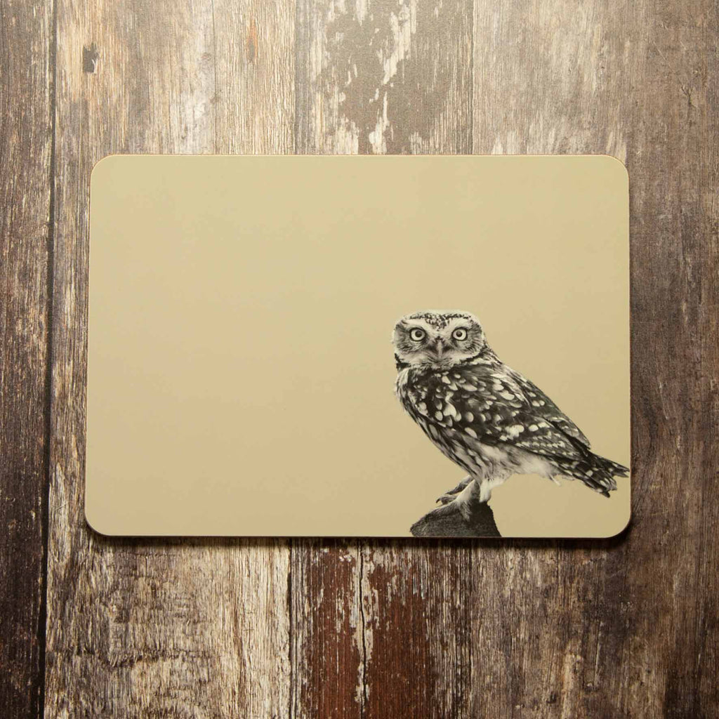 Little Owl Standing Placemat - Sand