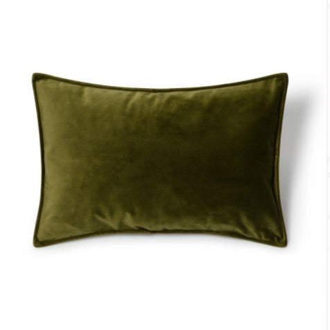 Velvet cushion - moss green - oblong