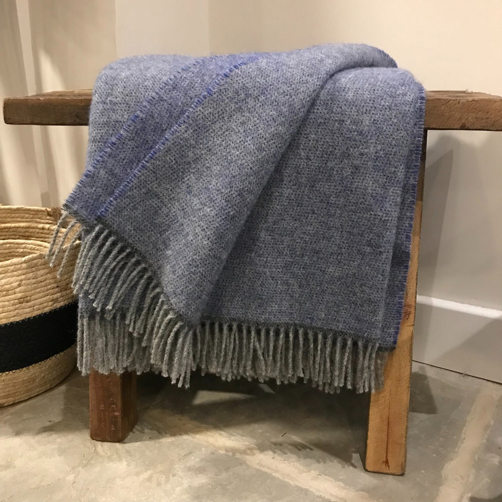 Perwinkle Cosy Wool Throw - McNutt of Donegal