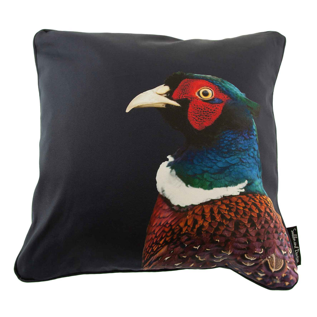 Pheasant Cushion (Colour) - Blackberry