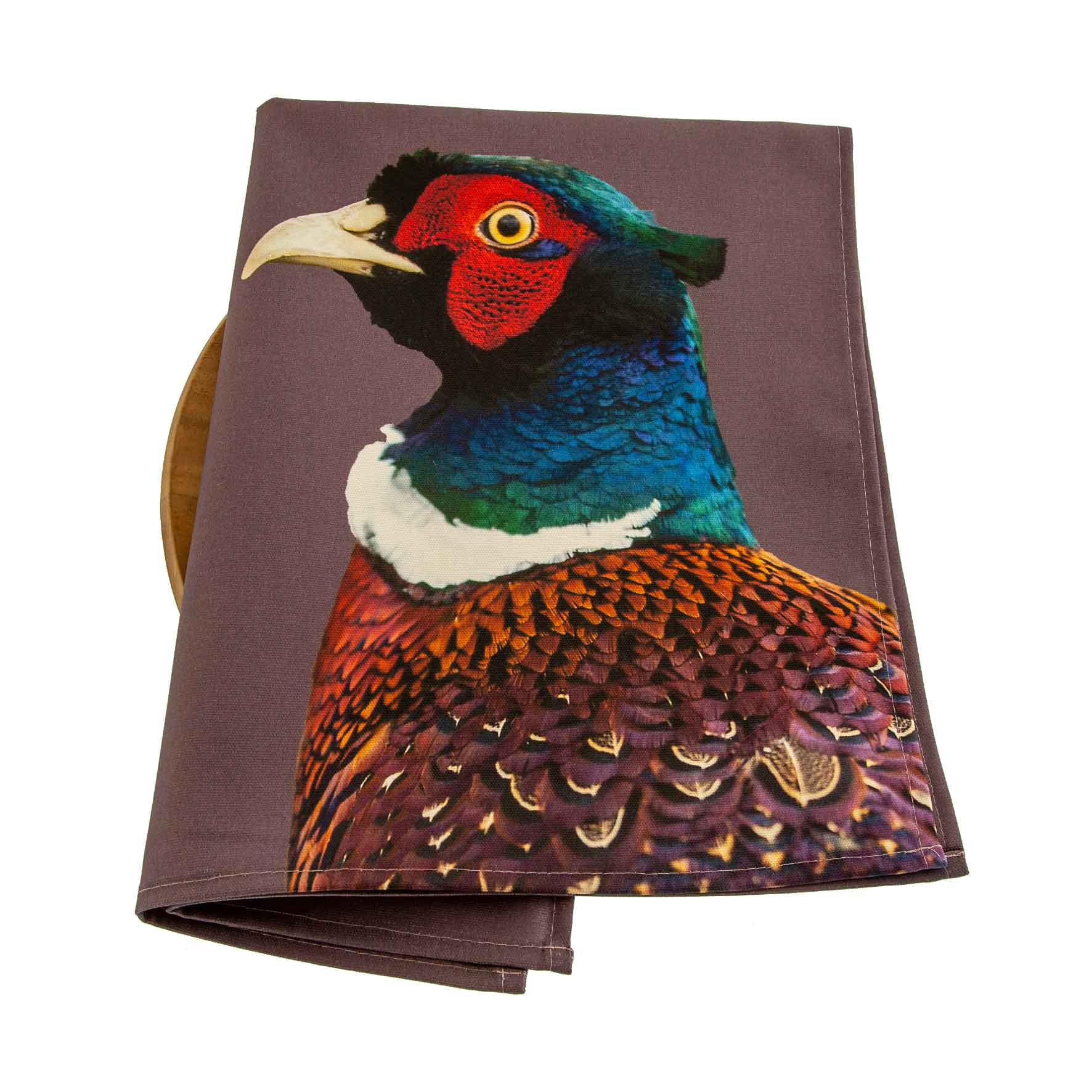 Pheasant Tea Towel Colour - Dusky Pink