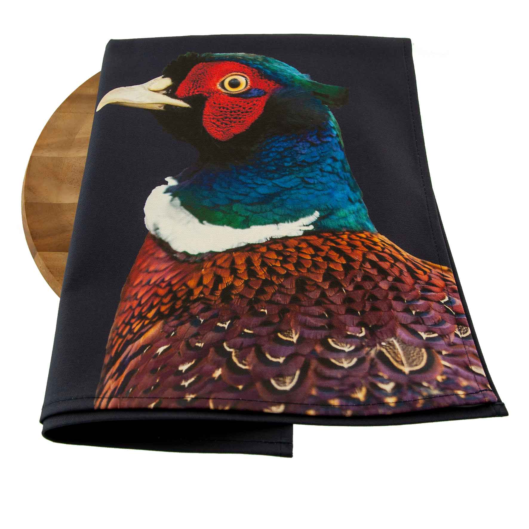 Pheasant Tea Towel - Colour - Blackberry