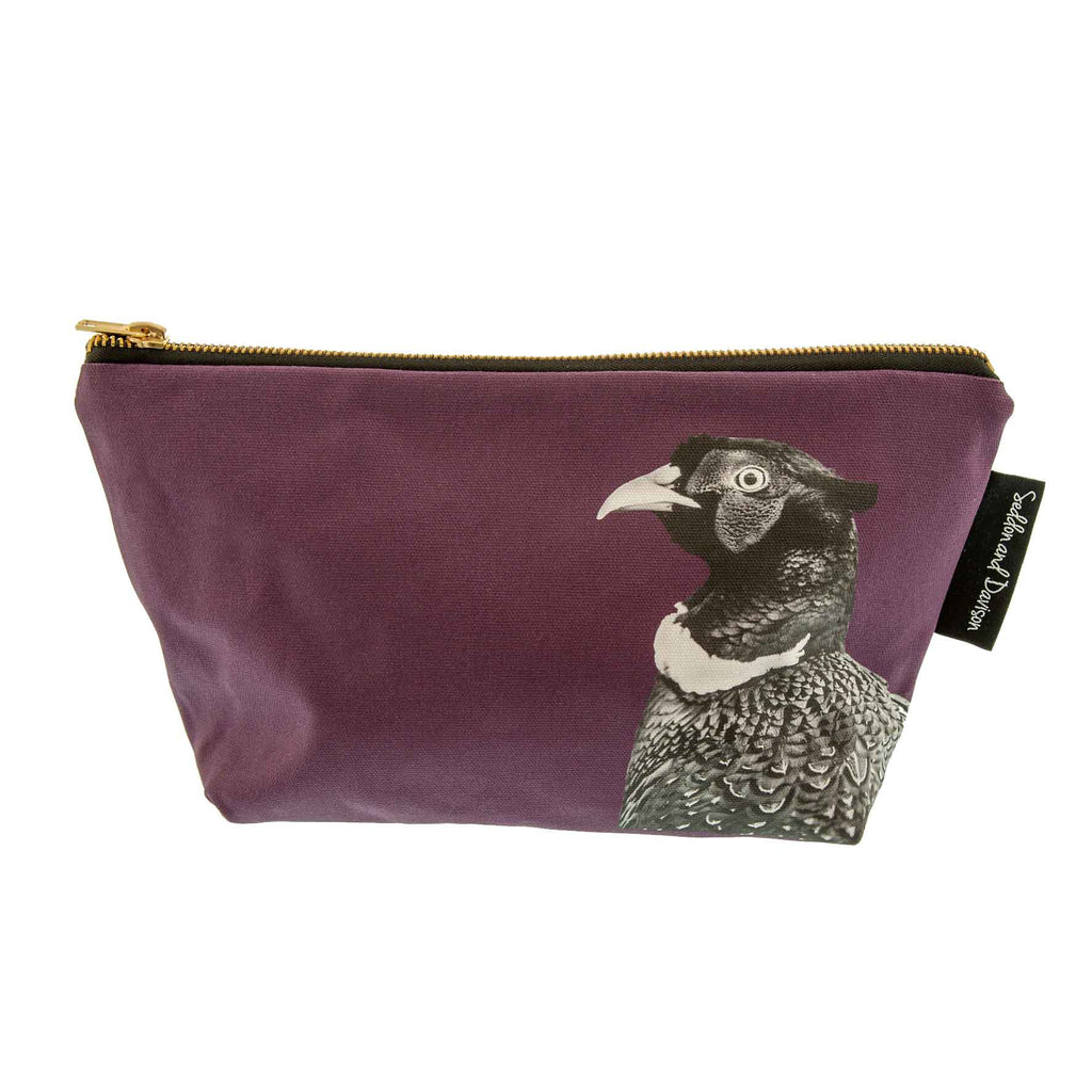Pheasant Wash Bag (Black and White) - Mulberry