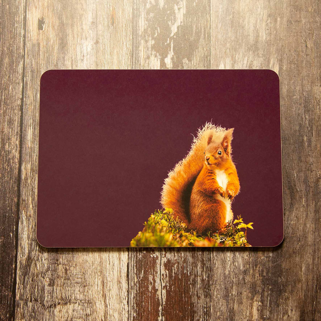 Red Squirrel Placemat - Mulberry