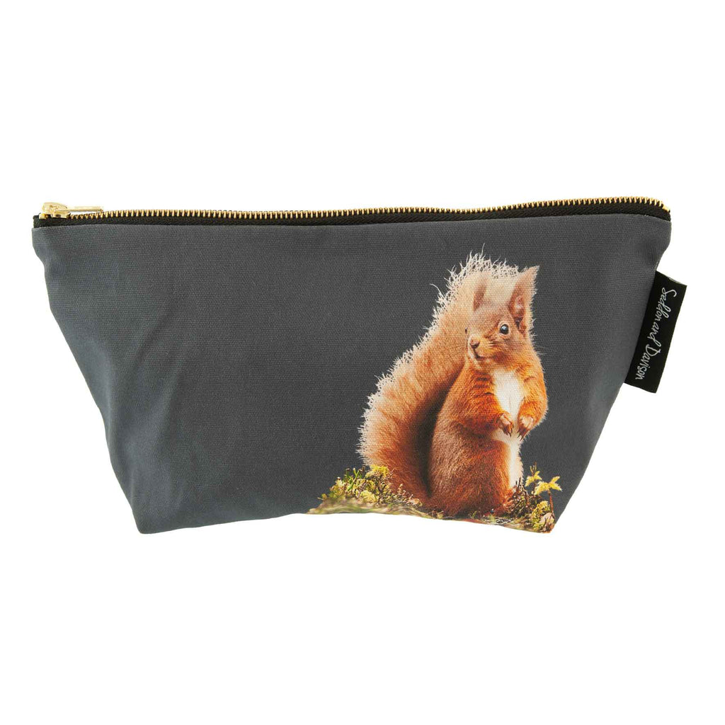 Red Squirrel Wash Bag - Charcoal