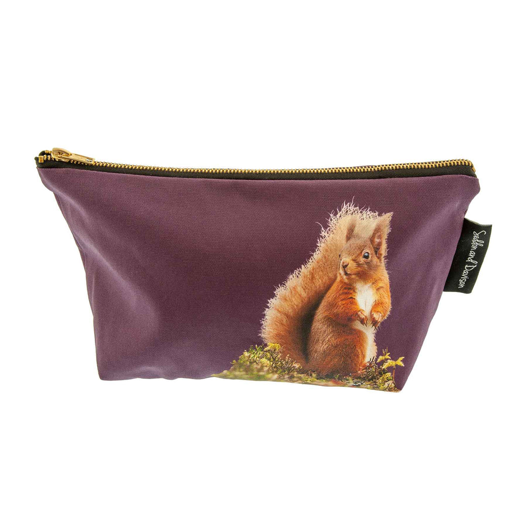 Red Squirrel Wash Bag - Mulberry