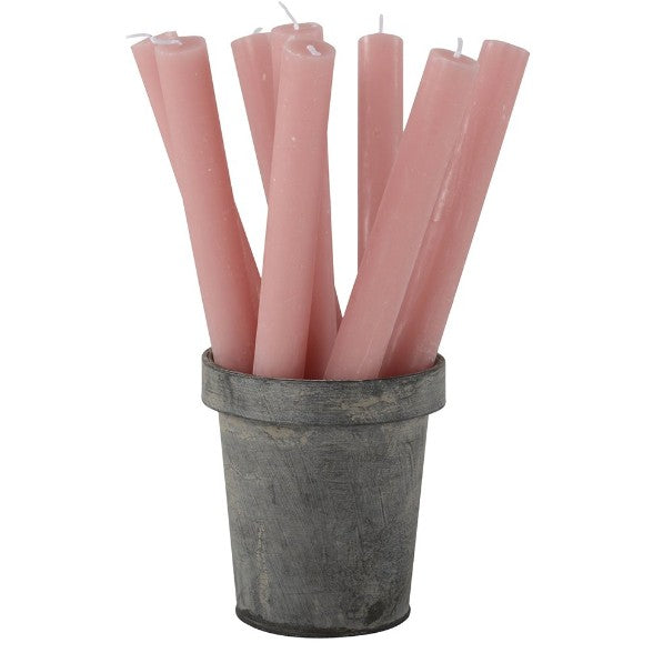 rustic dinner candles - dusky pink