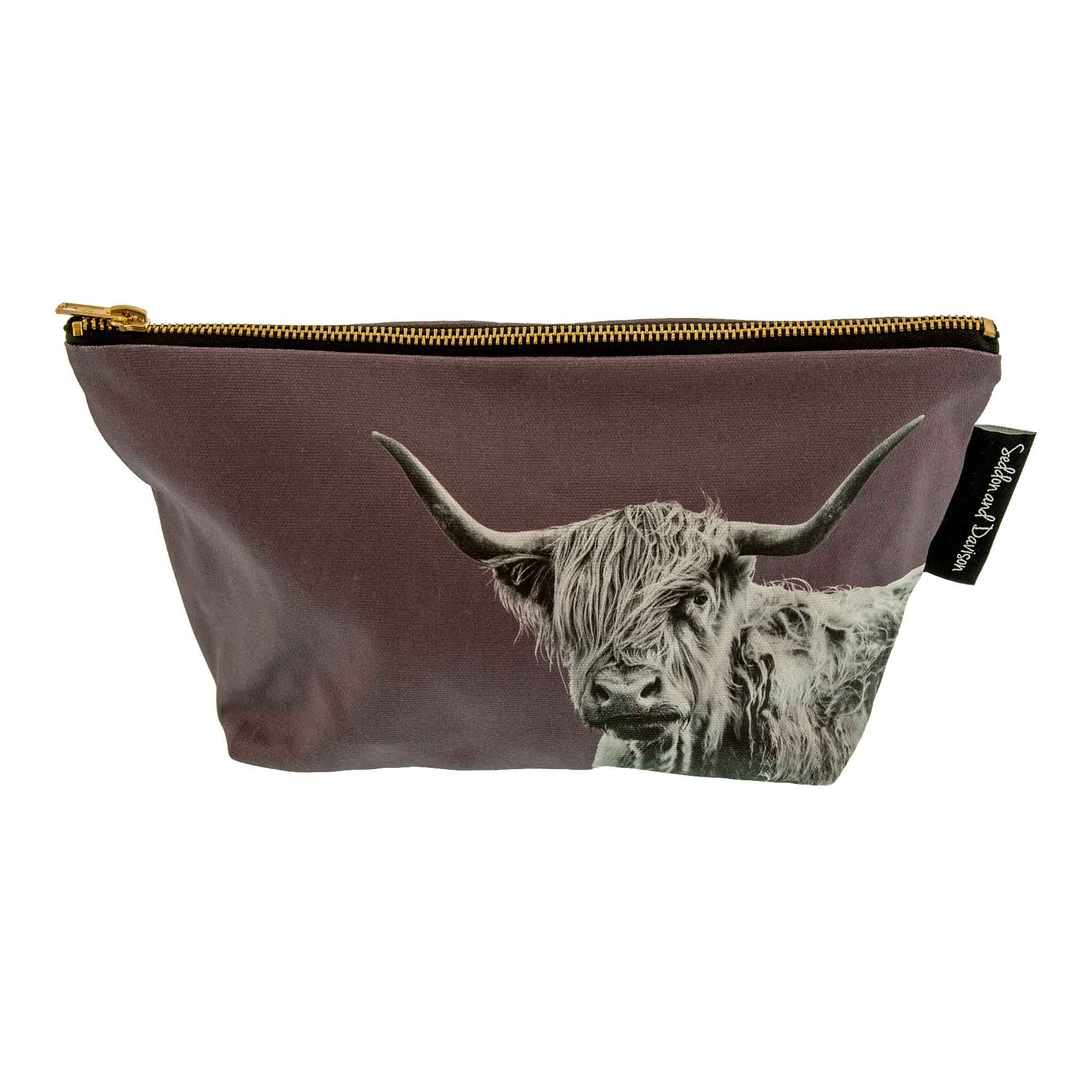 Shaggy Highland Cow Wash Bag - Dusky Pink