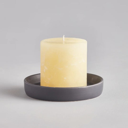 St Eval Candle Plate - Dark Grey - Small