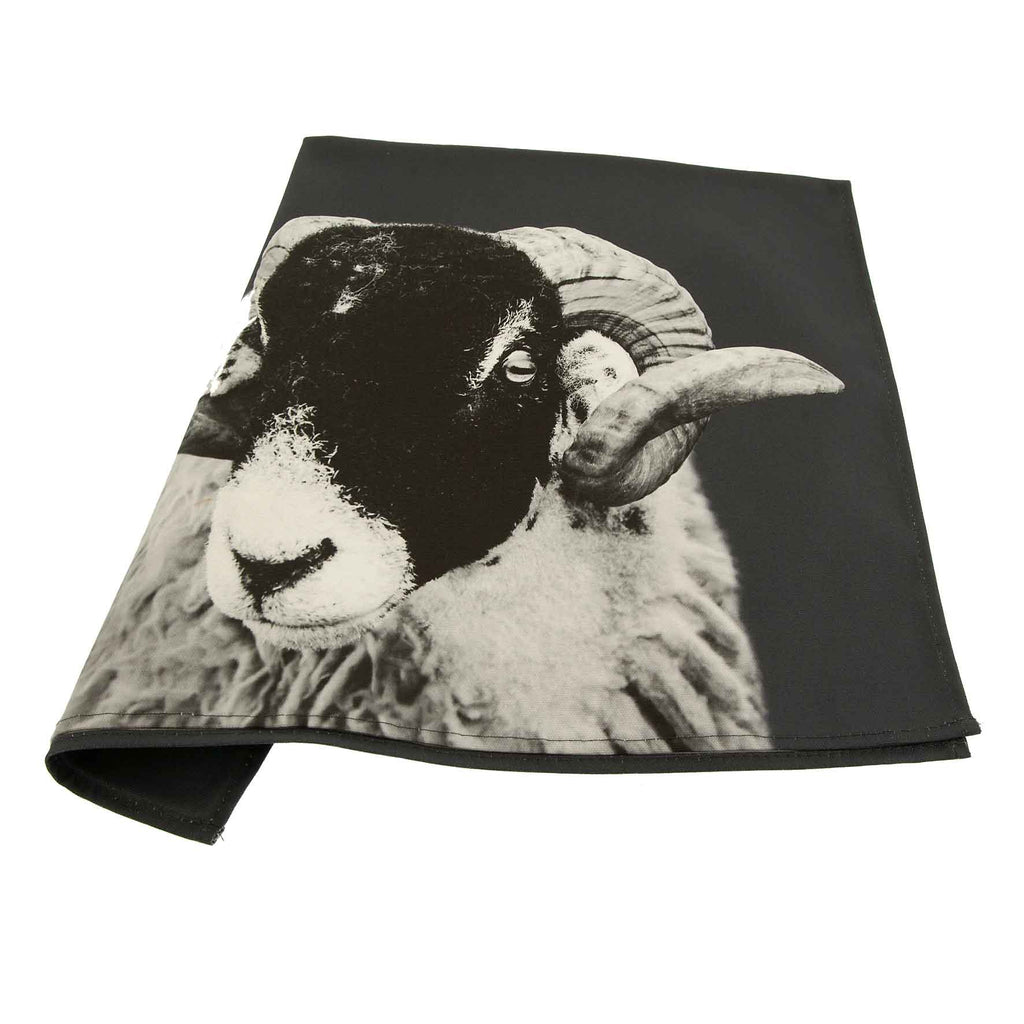 swaledale sheep tea towel - charcoal