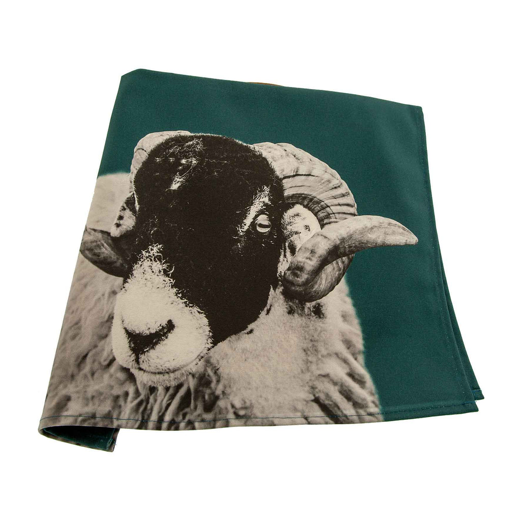 Swaledale Sheep Tea Towel - Teal Green