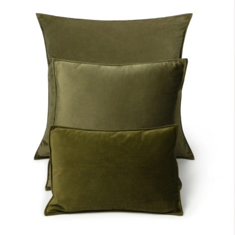 Velvet cushions - moss green