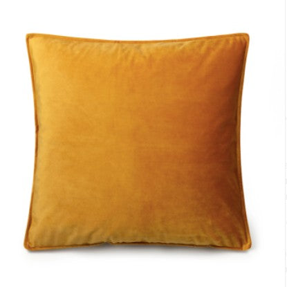Velvet cushion - mustard - square