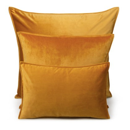 Mustard velvet cushions
