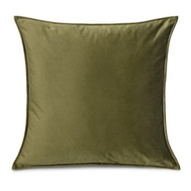 Velvet square cushion - moss green